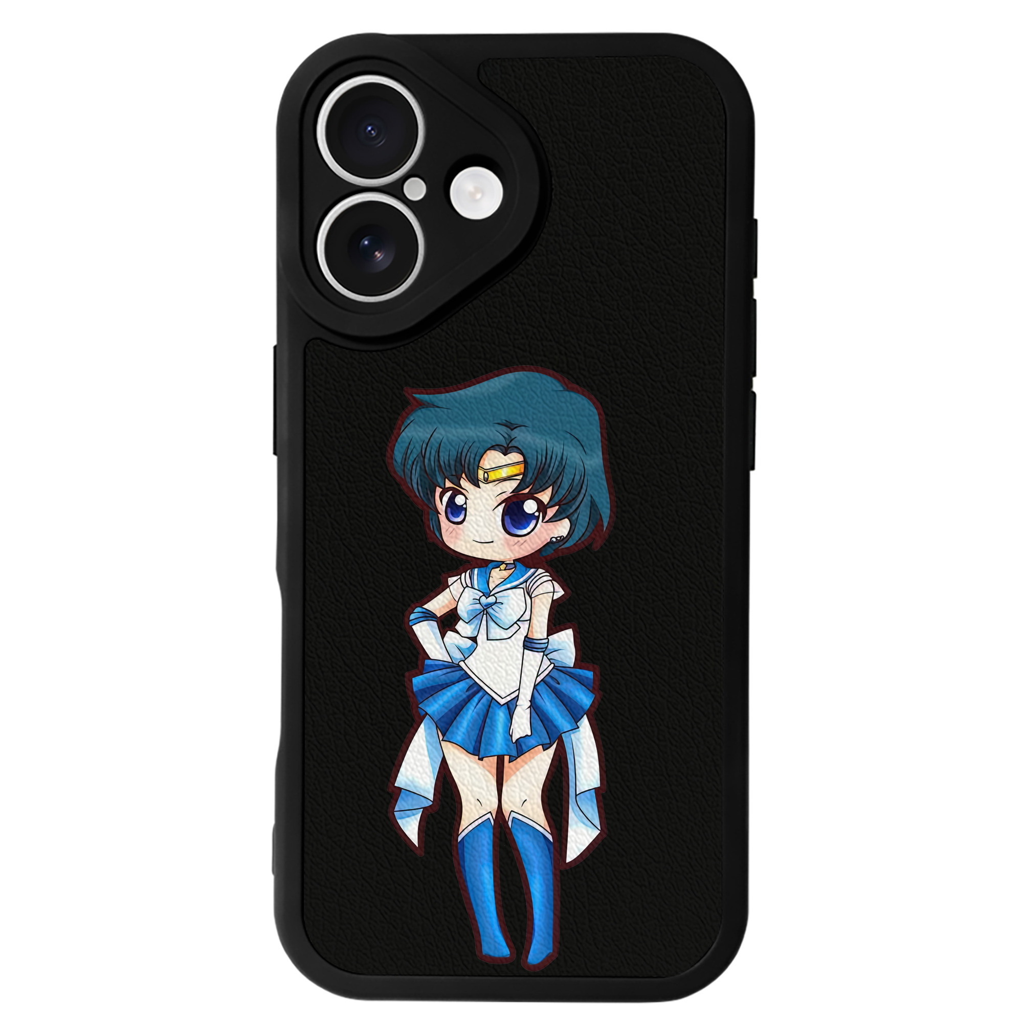 （画像用） 美少女戦士セーラームーン 水野 亜美 みずの あみ Sailor Moon Mizuno Ami 【iPhone 16シリーズ対応】シリコンスマホケース（レザー調） 材質：シリコン